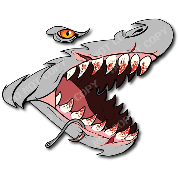 DECALS BY HALEY Shark Teeth Mouth Decal Sticker DIY Funny Graphics Accessories for Car Kayak Canoe Fishing Boat Truck Jet Ski Hobie Dagger Ocean Boat Decoration