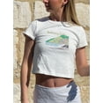 thumbnail image 4 of Pudcoco T-Shirts à Manches Courtes pour Femmes Imprimé Lettres Col Rond Été Décontracté Ajusté Crop Tops Streetwear, 4 of 8