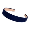 thumbnail image 2 of Satin Headbands 1 Inch Wide Headband Colorful Hard Hair Bands for Women and Girls Navy, 2 of 5