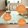 thumbnail image 3 of Ultra Soft Faux Sheepskin Fur Shag Rug Teal 3' x 5', 3 of 7