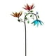 thumbnail image 3 of Grandes hileras metálicas de viento | Decoración de jardín de Tres Flores Hiladas y Mariposas | Arte en jardín al aire libre, molino de viento, colorida escultura de hierro | Acabado todo tiempo, 3 of 8
