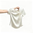 thumbnail image 5 of Jerdar Satin Blouses for Women Dressy Casual Trendy Business Work Silk Tops Outfits Cowl Neck Bow Tie Pleated Summer Shirts XXXXL, 5 of 6
