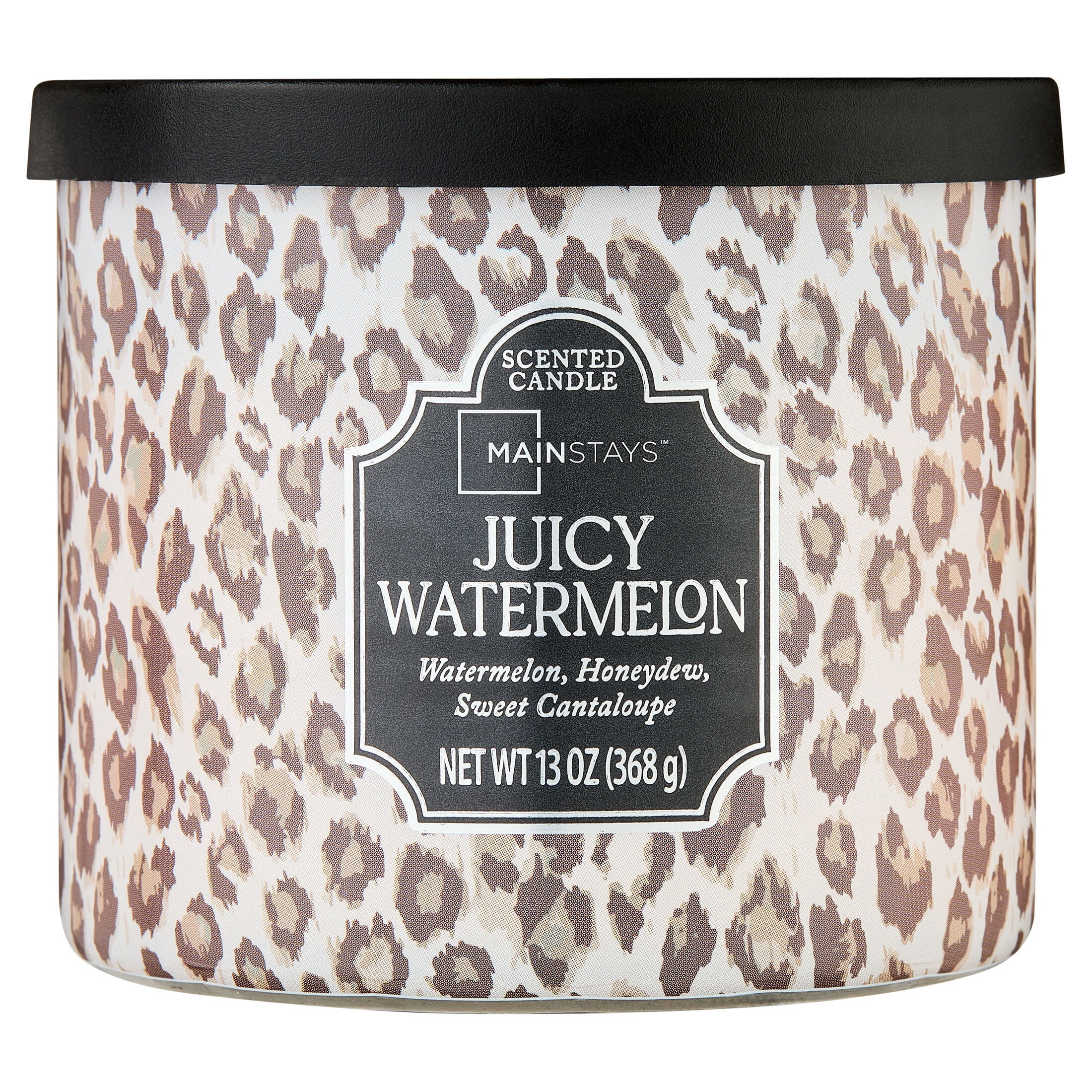 Mainstays 3-Wick Glass Jar Candle with Decorative Wrap, Juicy Watermelon, 13 oz