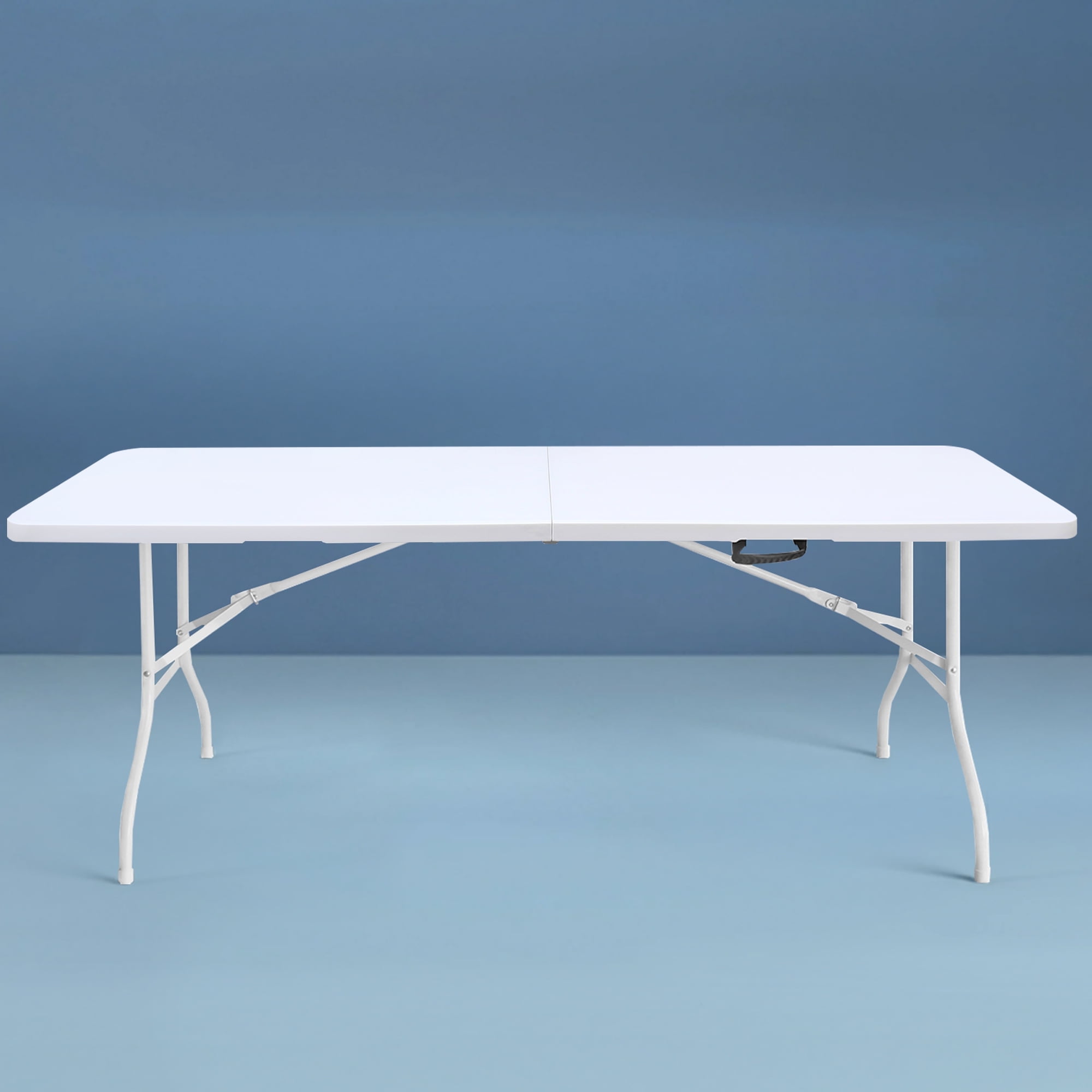 8 Foot Folding Table,Outdoor Folding Table,Bi-Fold,Outdoor Table for Picnic Party Dining Camp,White