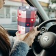 thumbnail image 6 of KLL Heart Plaid Print 40oz Stainless Steel Insulated Car Cup with Spillproof Lid - Keep Your Drink Hot or Cold on the Go-Without Straw, 6 of 8