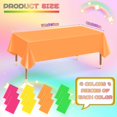 thumbnail image 4 of Baweave 12 Pack Plastic Table Cloth Disposable Assorted Neon Colorful Tablecloth Rectangle Bulk Solid Color Table Cover Party Supplies Birthday Wedding Picnic Home Decorations 54 X 72 Inc, 4 of 5