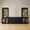Black, variant on Mopio Blake 4 Piece Entertainment Center with Storage, Modern Farmhouse Wall Unit TV Stand with Bookshelves for up to 65" TVs, Trophy Display Case, Media Console Cabinet, Living Room (White)