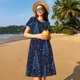 thumbnail image 4 of Balery Shining Christmas Tree Vestidos sueltos de manga corta para mujer, vestidos de verano 2025, vestidos casuales de corte A con vuelo., 4 of 6