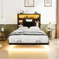 thumbnail image 2 of Zimtown Twin Floating Bed Frame, Platform Bed with Charging Station, No Box Spring Needed, Black, 2 of 10
