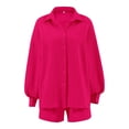 thumbnail image 5 of MAIHAN Women’s 2 Piece Lounge Tracksuit Outfit Sets Long Sleeve Elastic Waist Shorts Suit Women Shorts Sets Outfits Matching Lounge Sets Two Piece Outfit, 5 of 5