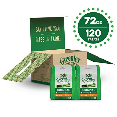 Greenies Original Flavor Dental Treats for Dogs, 18 oz Pouch (4 Pack), Shelf-Stable