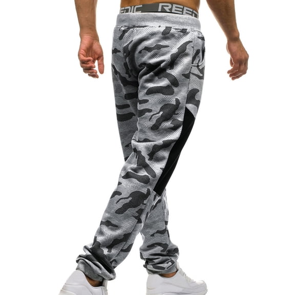 Vedolay Pants For Men Men's Printed Loose Casual Sports Pants Men's Drawstring Drawstring Pants,Gray XXL