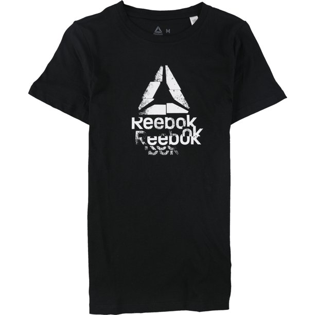 Camiseta gráfica con logotipo de Reebok para mujer, negra, mediana