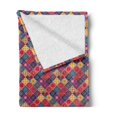 thumbnail image 2 of Mandala Soft Flannel Fleece Throw Blanket, Geometric Checkered Pattern with Various Classical National , Cozy Plush for Indoor and Outdoor Use, 50" x 70", Multicolor, by Ambesonne, 2 of 5