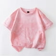thumbnail image 4 of shoper Girls Tops 5t Tie-Dye Round Neck Shirt Short Sleeve Classic Fit Preppy Shirt T-Shirts Toddler To Big Kid Red 90, 4 of 4