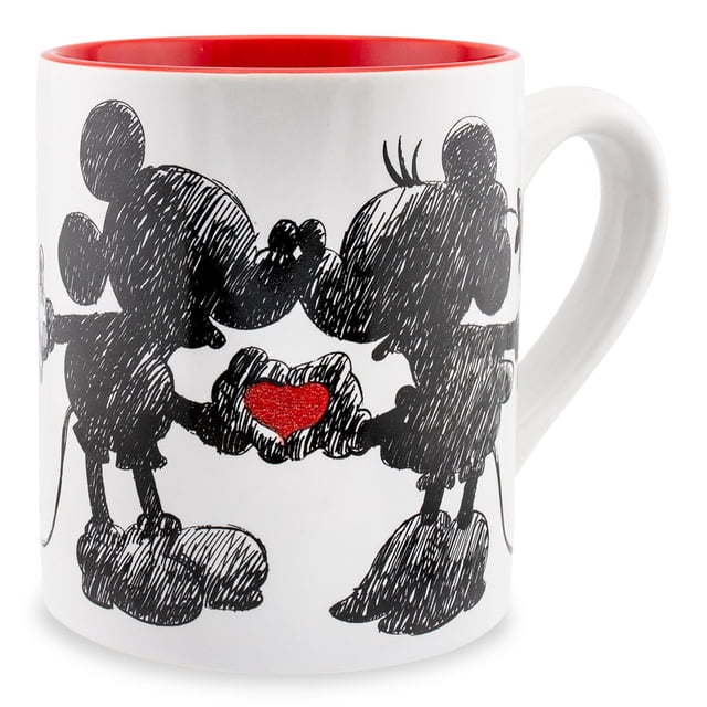 Taza de café Silver Buffalo Disney Micky Minnie Heart 414ml