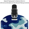 thumbnail image 4 of Square 2Pack PU Leather Camouflage Texture Cruise Luggage Tag with Privacy Cover and Name ID Tag for Travel Handbags Backpacks Luggage Tags, 4 of 6