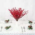 thumbnail image 2 of 10pcs Artificial Red Berry Stems Holly Christmas Berries for Festival Holiday Crafts and Home Decor, 13.6 Inches Burgundy Berry Floral Christmas Tree Decorations, 2 of 5