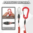 thumbnail image 3 of Uxcell Coiled Lanyards with Buckle Retractable Safety Ring and Quick Release Detachable Buckle for Fishing Equipment Red 47 Inch, 3 of 7