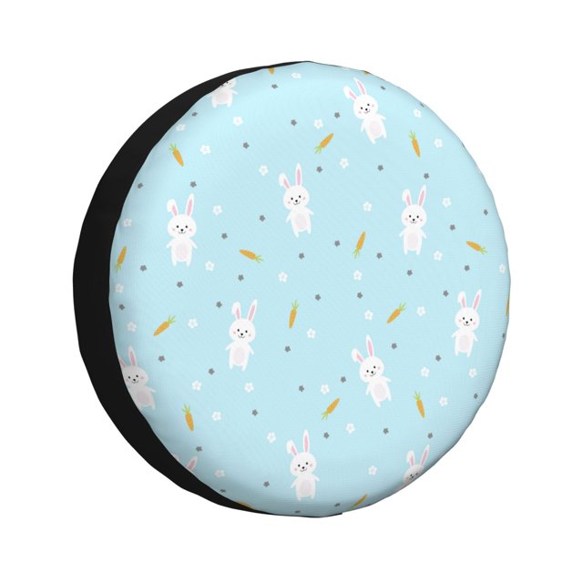 Fotbe Cute Bunny Funda de Llanta de Repuesto con Estampado, Engrosada, Ajuste Universal para Jeep, Remolque, RV, SUV, Camión-17 inch