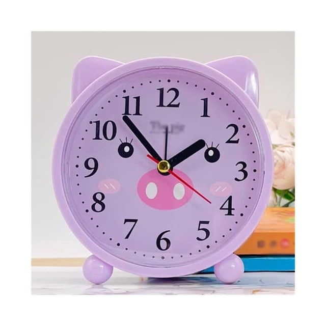 Réveil Rond Simple Multifonction Alarme Horloge de Table pour Salon Chambre Table de Chevet Super Silencieux Sans Tic-Tac