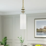 42981-01 Livex Lighting Brookdale - 1 Light Mini Pendant In Transitional Style-18.25 Inches Tall and 5.13 Inches Wide-Antique Brass Finish