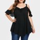 thumbnail image 4 of Arco trompeta mangas irregular cuello en V camisa de gasa 4 colores 6 yardas Irfora Azul marino 4XL, 4 of 4