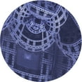 thumbnail image 1 of Ahgly Company Machine Washable Indoor Round Transitional Midnight Blue Area Rugs, 6' Round, 1 of 7