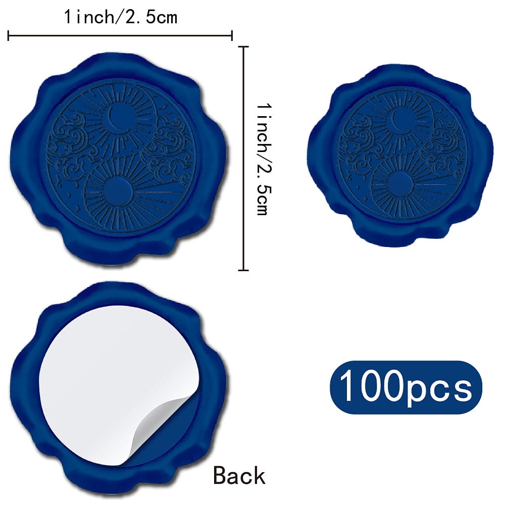 1box 100pcs Adhesive Wax Seal Stickers Envelope Seal Decoration For Craft Scrapbook DIY Gift Cloud 30mm