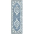 thumbnail image 2 of SAFAVIEH Micro-Loop Esmond Floral Bordered Runner Rug, Blue/Ivory, 2'3" x 7', 2 of 5