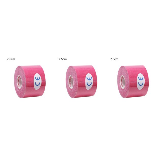 Eigraketly Cinta muscular Soporte Elástico Deporte Adhesivo Vendaje Gimnasio Fitness Correa muscular, rosa, 7,5 cm x 5 m Rosa 7.5 cm * 5 m 3piezas Eigraketly CBP172477