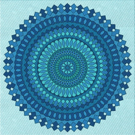 

Ahgly Company Indoor Square Patterned Blue Eyes Blue Area Rugs 6 Square