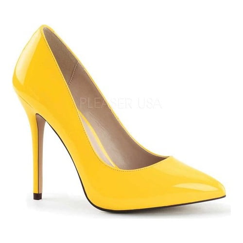 mustard color women's pumps