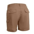 thumbnail image 4 of Mohiass Cargo Shorts Women Knee Length Hiking High Waisted Shorts Pull on Casual Trendy Summer Bermuda Shorts with Pockets Khaki XL, 4 of 6