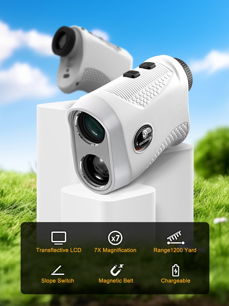 Golf 1200 Yards Rangefinder with Slope and Pin Lock Vibration Mode Continuous Scan 7X Magnification Range Finder with Rechargeable Battery,High-Precision Flag
