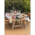 thumbnail image 2 of Outdoor Tablecloth with Umbrella Hole and Zipper, Valentine's Day Rectangle Table Cloth 60x84 Inch Waterproof Tablecloth, Cute Dog Heart Roses Floral Romantic Picnic Table Cover for Patio Camping, 2 of 7