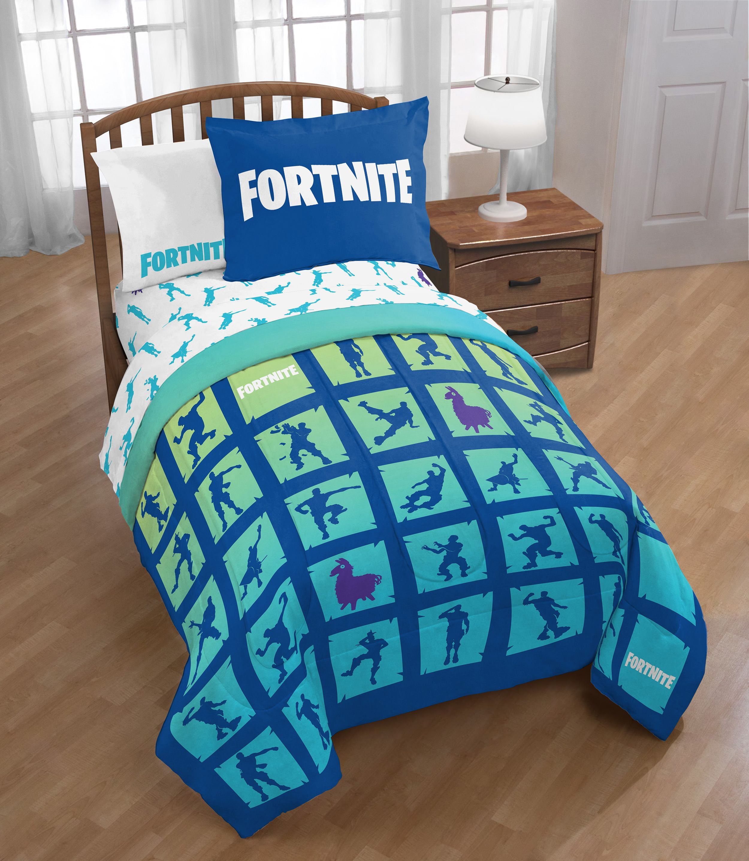 New Fortnite Twin Size Comforter Set Bed in a Bag Sheets Bedding Kid's Bedspread 
