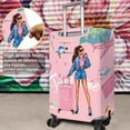 thumbnail image 4 of Travel Luggage Cover Suitcase Girl Protector Storage Fits 18-32 Inch Luggage Flower Luggage Protector Wheel Covers Patterned Travel with Pocket Elastic Luggage Anti-scratch Suitcase Cover L, 4 of 6
