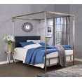 thumbnail image 1 of ACME Raegan Queen Bed in Gray Velvet & Antique Brass, 1 of 5