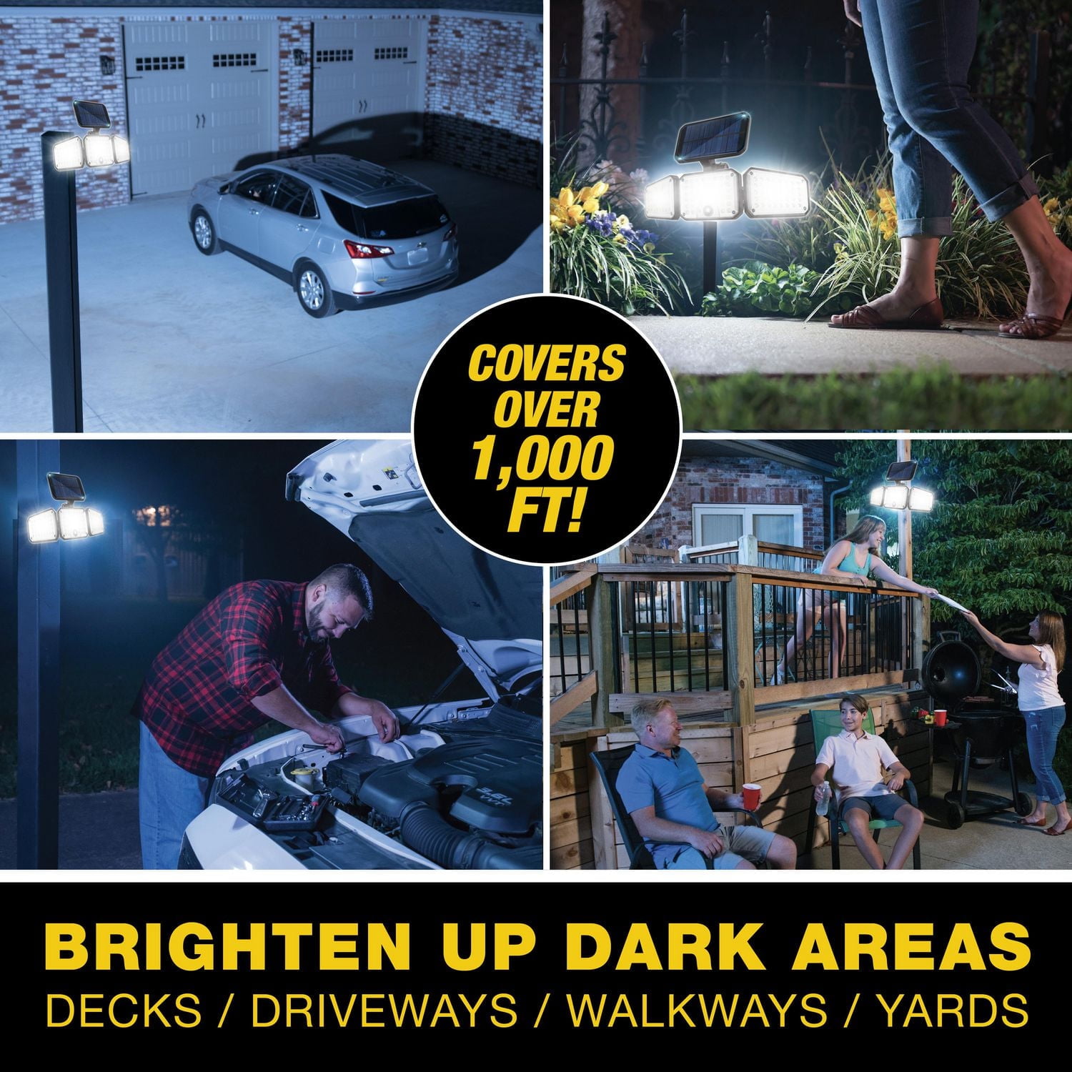 Bell and Howell Bionic Floodlight Max Solar Powered 500 Lumens Light