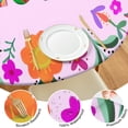 thumbnail image 4 of Stretch Fit Round Tablecloth with Floral Bohemian Pattern, Elastic Hem for 38"-42" Tables, 44" Easy Clean Cover for Party Decor, 4 of 7