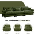 thumbnail image 6 of TUANLUO 130" Oversized Velvet Sofa, Upholstered 3-Seater Sofa Couch with Bolstered Armrests, Tufted Sofa for Living Room Office, Olive Green, 6 of 9