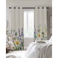thumbnail image 3 of Spring Flowers Blackout Curtains 39 Inches Long, Farmhouse Botanical Floral Wildflowers 2 Panels, Thermal Insulated Room Darkening Drapes with Grommets, 27.5W x 39L Each Panel, 3 of 9