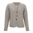 thumbnail image 5 of SGMVNU Knit Cardigan Sweaters for Women Long Sleeve Ribbed Button Up Sweater 2025 Fall Casual Jacket Women's Cardigans(Grey, One Size), 5 of 5