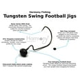 thumbnail image 2 of Harmony Fishing - Tungsten Swing Football Jigs [Pack of 3 w/ 10 Bait Pegs] Swinging Football/Rugby jigs with Hooks for bass Fishing 3/8 oz, 3/0 Hook 3 Pack, 2 of 7