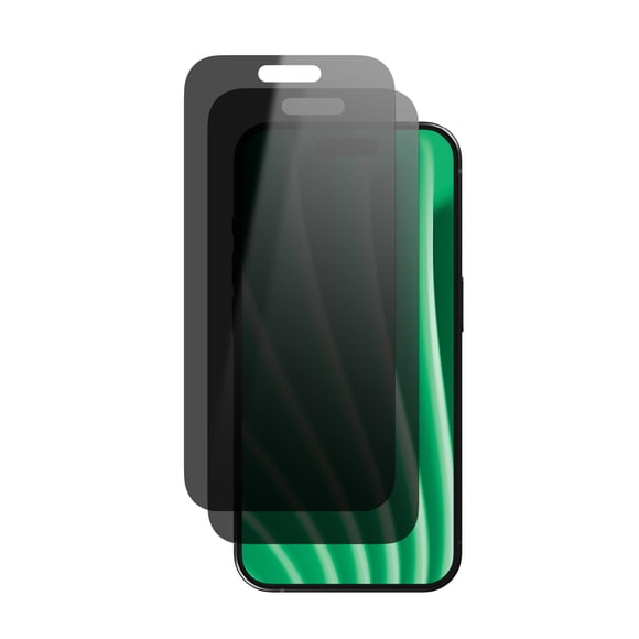 onn Protecteurs d’écran en verre trempé intimité pour iPhone® Air, paquet de 2, intimité à 180°, protection standard contre les chutes, avec cadre d’application facile