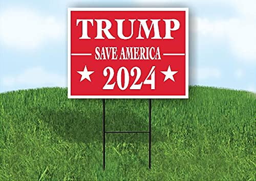 Double Sided Sign TRUMP 2024 RED SAVE AMERICA Yard Sign ROAD SIGN with ...