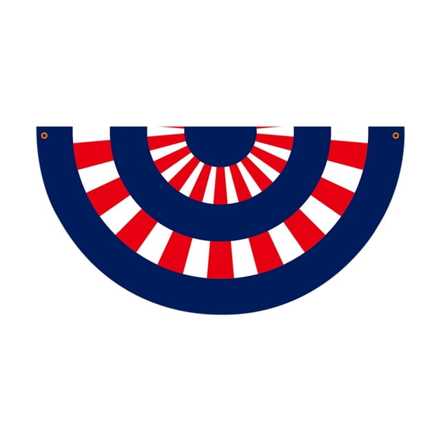 COM1950s Drapeau Demi-Rond Patriotique Décoré d'Étoiles Patriotiques