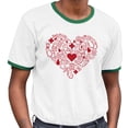 thumbnail image 2 of Nurse Icons Heart Ringer Tee Shirt Unisex Small White/Kelly Green, 2 of 5