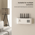 thumbnail image 2 of Wall Mounted Wireless WIFI Router Shelf Storage Box Router Rack Cable Power Bracket Organizer Box for Living Room B,1 * Bins Wall-mounted Router Box,White, 2 of 8